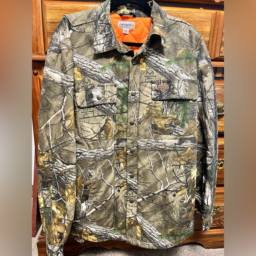 Carhartt Men's RealTree Camo Jacket Wexford Canvas Size L Rare